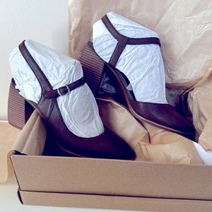 NEW Lucky Brand Women's Xarissa Block Heel Pumps 9 Brown